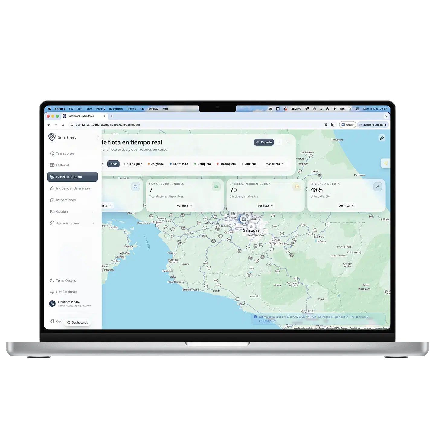 MacBook mostrando SmartFleet