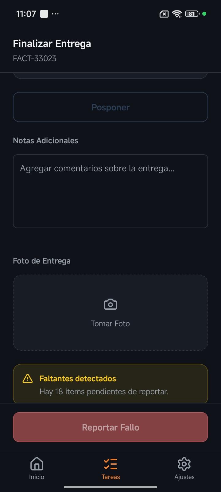 Manejo de entrega fallida