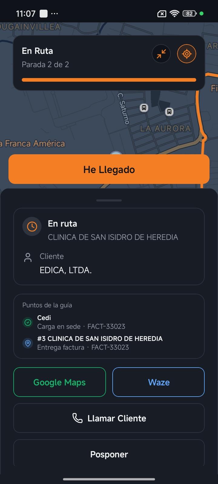 Seguimiento activo de ruta
